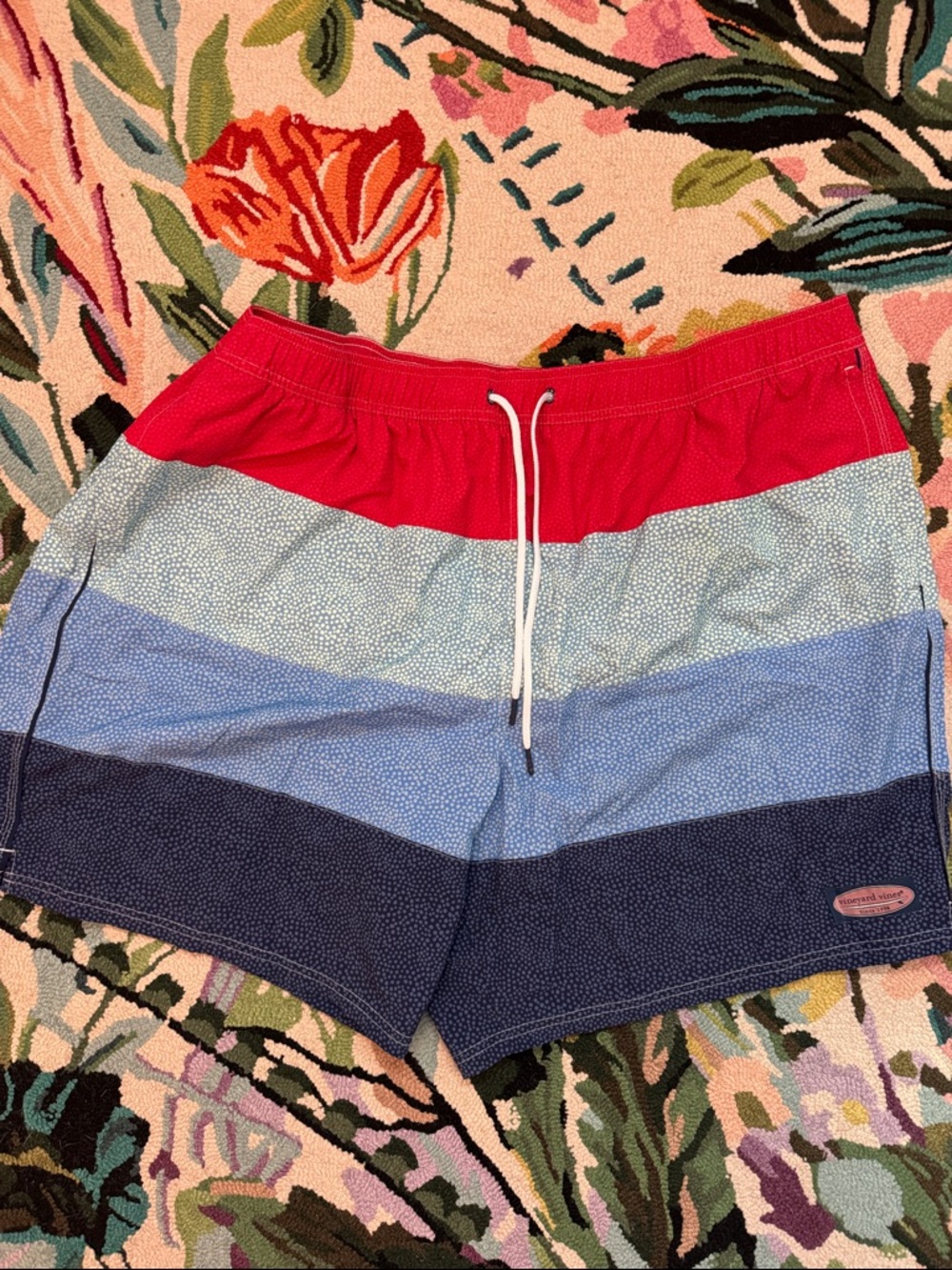 Vineyard Vines Men's Colorblock Red & Blue Swim Trunks